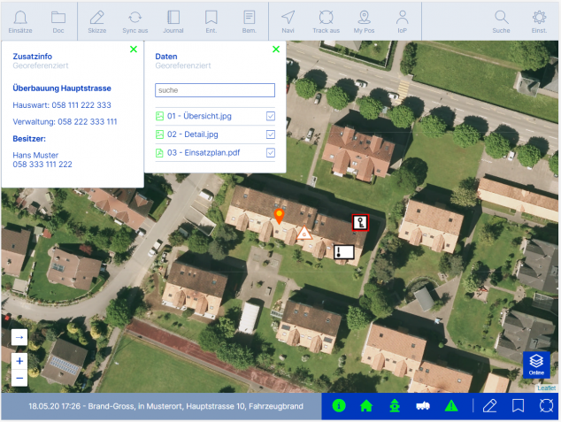 Tablette d'intervention des pompiers Plans d'intervention