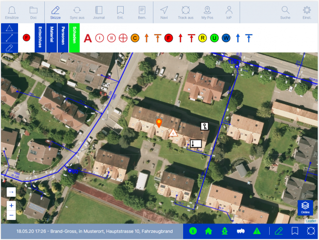 Fire department use tablet location sketch